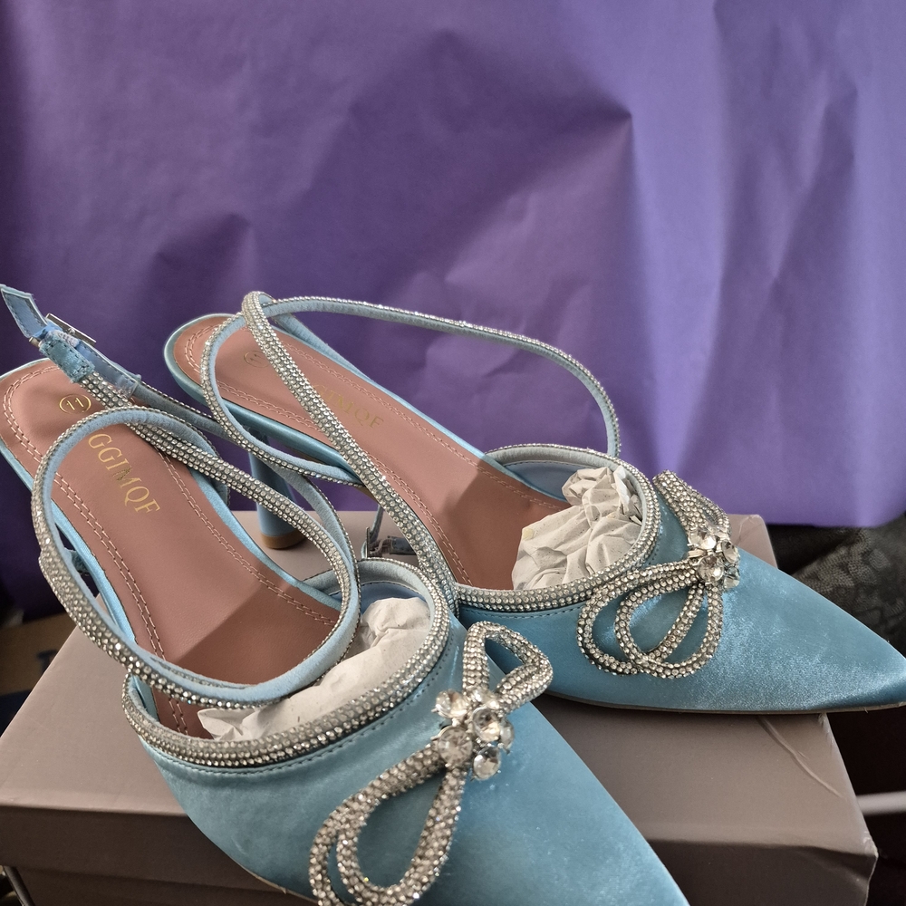 Blue Women's Shoes with Rhinestone Detailing Size 11